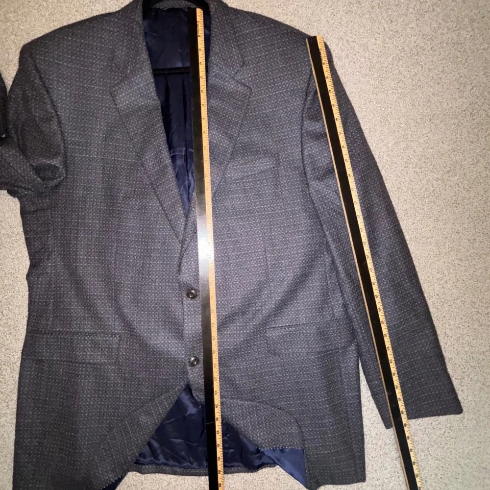 Jack Victor Blazer 48L XTall Blue 100% Wool Italian Fabric Canada Quiet Luxury